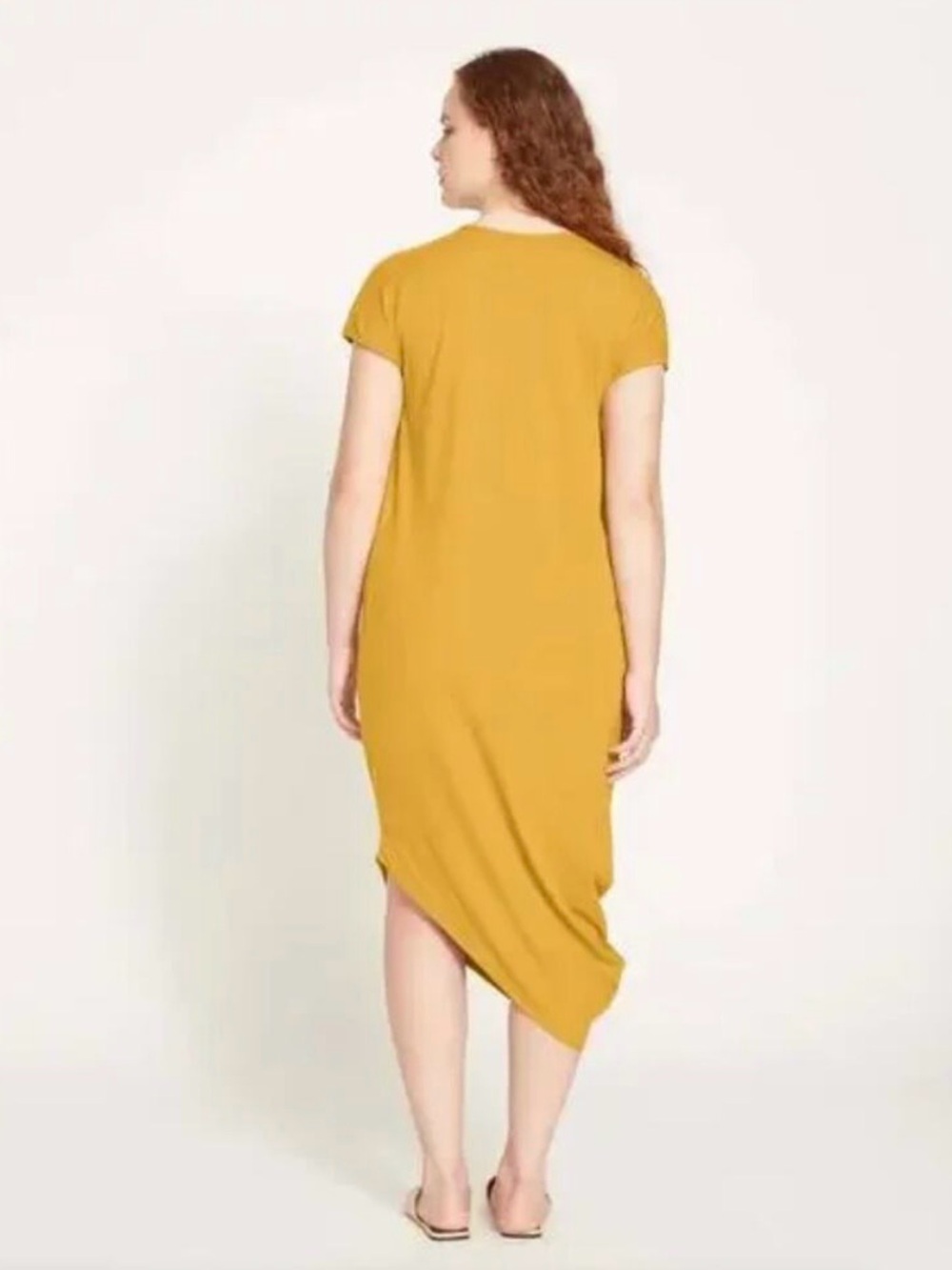 NWT Universal Standard Iconic Geneva V-Neck Dress In Honey Mustard Size XS US L - Picture 6 of 13
